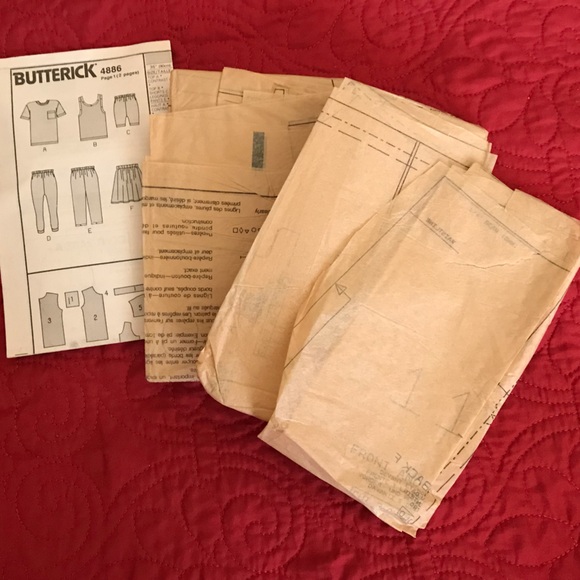 🧵3for12🧵 VTG Butterick Pattern 4886 Girl’s Top Skirt Shorts Leggings Pants - Picture 4 of 4